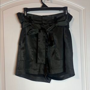 NWOT - SANCTUARY BLACK SATIN SILK HIGHWAISTED SHORTS - S